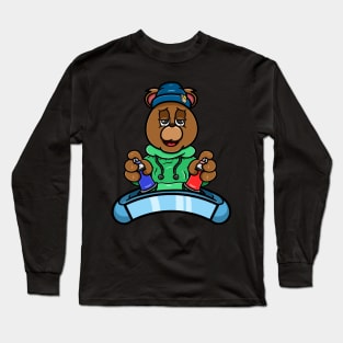 Graffiti Bear Head Cartoon Long Sleeve T-Shirt